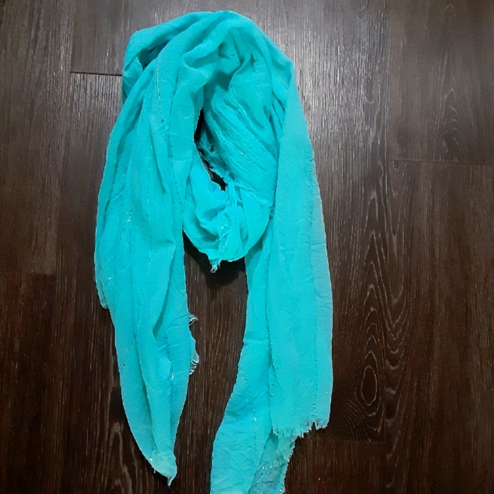 Aqua Embellished Scarf